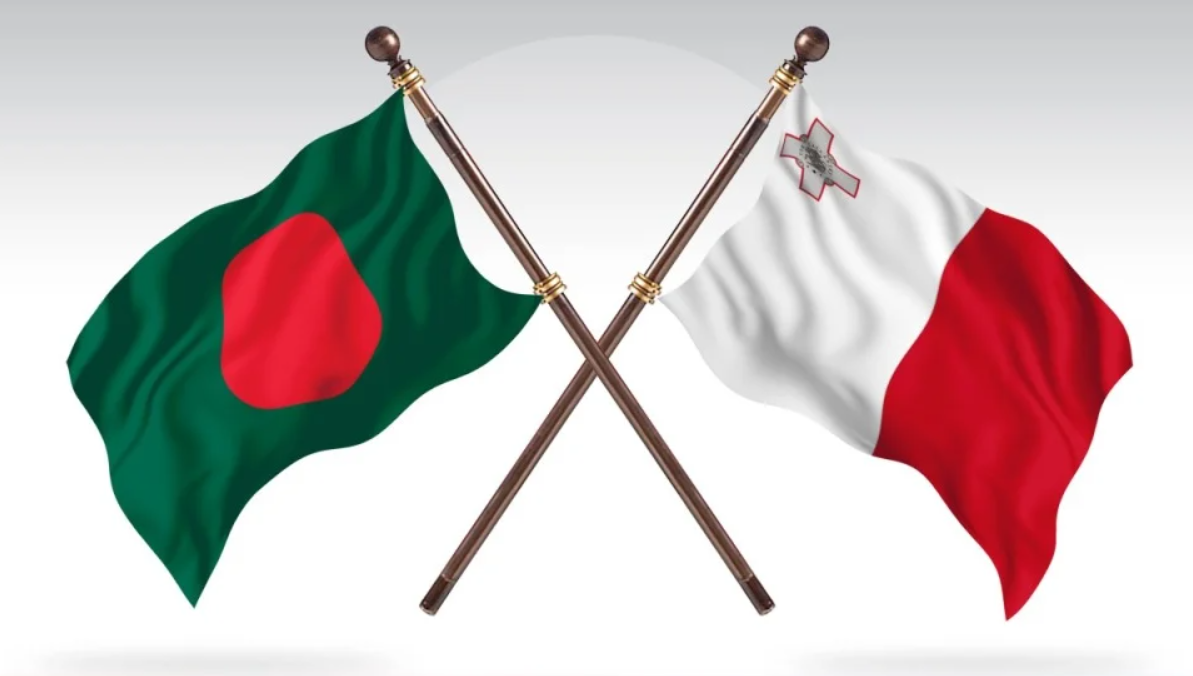 Bangladesh and Malta flags